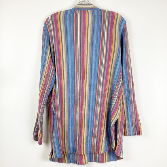 Soft Surroundings Multi Color Tunic Top Embroidered Beaded Cotton Womens Size L - Picture 8 of 11